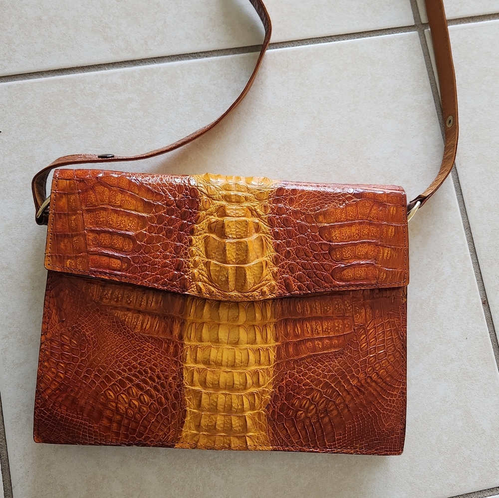 Original crocodile skin Handbag Vintage Purse